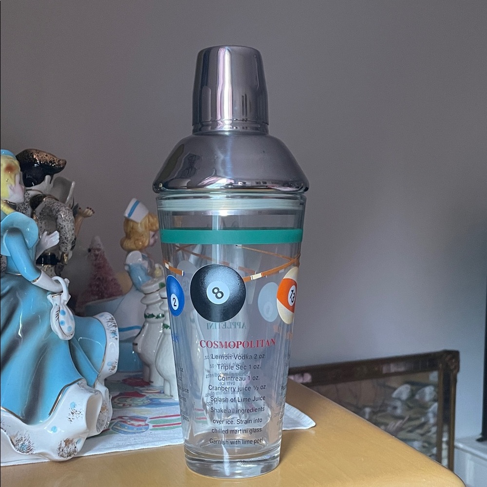 Vintage Billiard Design Cocktail Shaker
